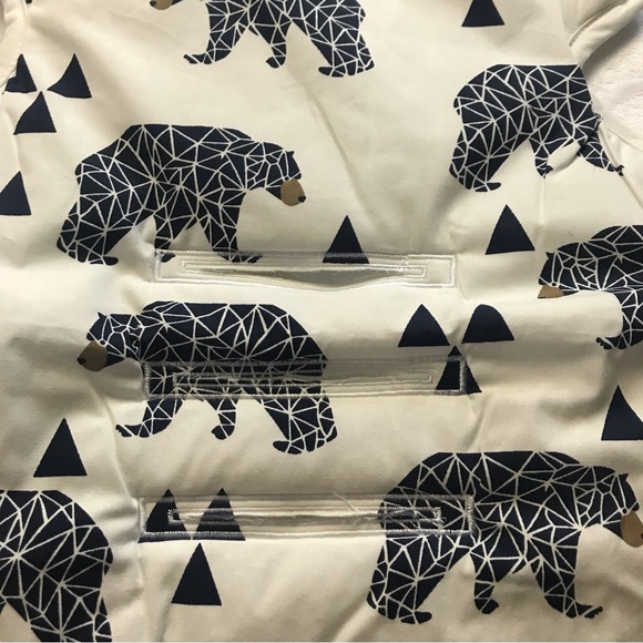 Baby Stroller Cushion, Universal Breathable Carriage Mat White Bear Print - Picture 4 of 6